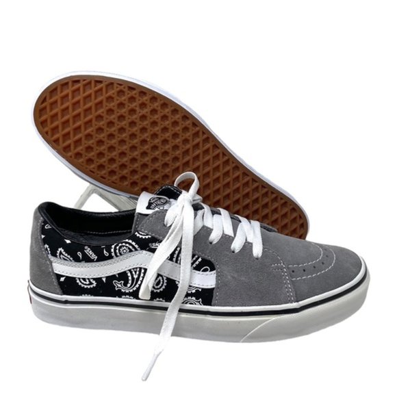 VANS Sk8-Low Shoe Suede Casual Paisley Gray Sneakers For Women Skate VN0A5KXDBGJ - Picture 9 of 10